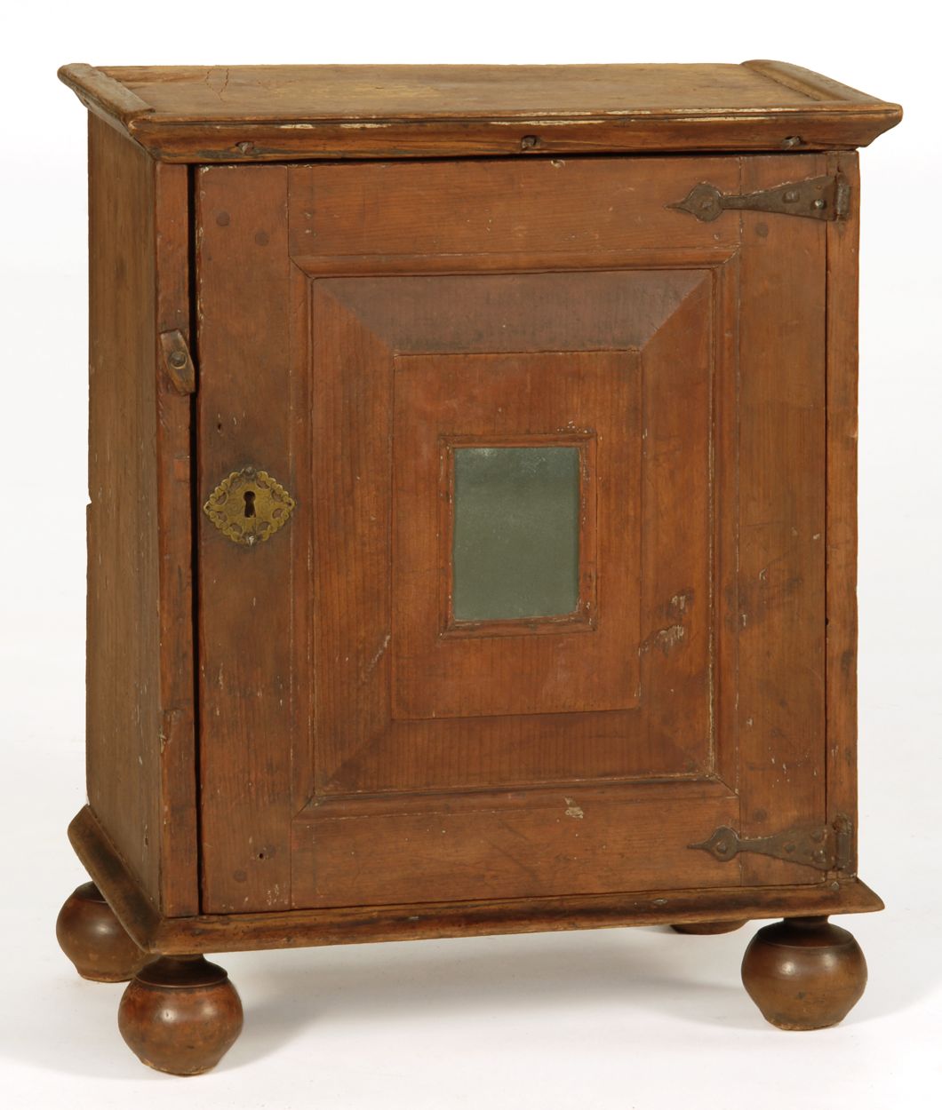 Appraisal: ANTIQUE AMERICAN WILLIAM MARY SPICE CABINET Circa In white pine