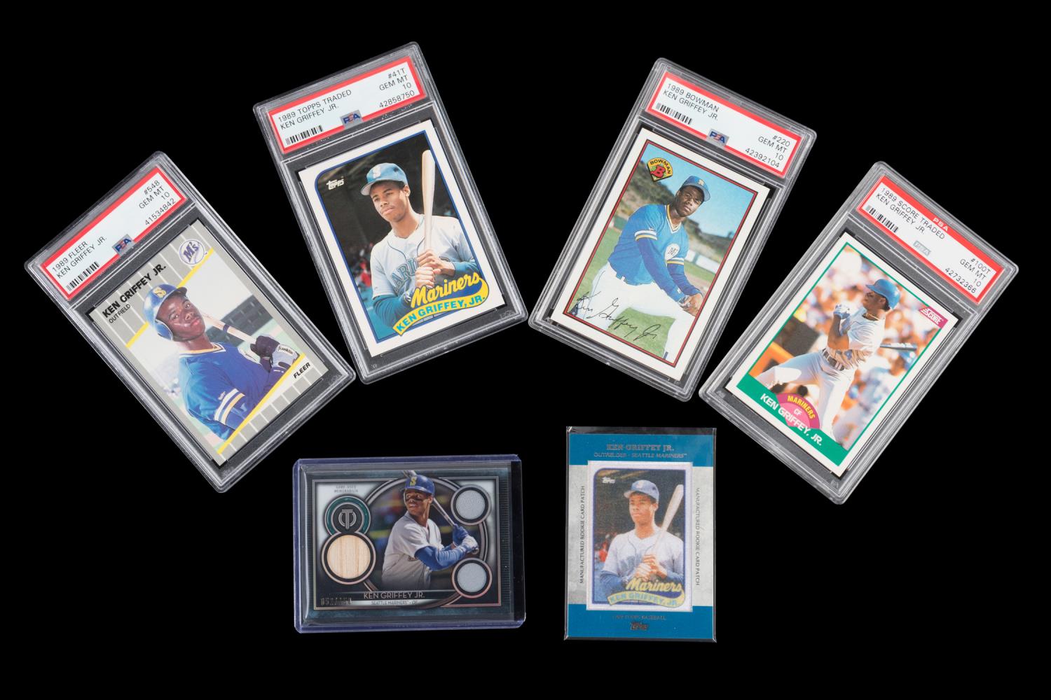 Appraisal: KEN GRIFFEY JR BASEBALL CARDS MEMORABILIA Grouping of six Ken