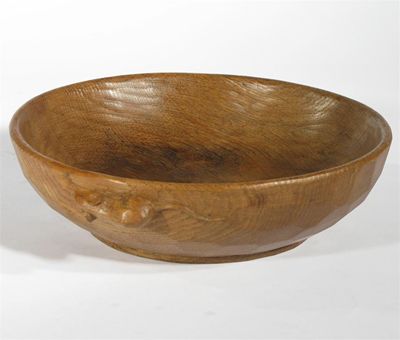 Appraisal: A Robert 'Mouseman' Thompson oak bowl carved with a mouse