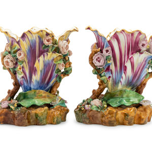 Appraisal: A Pair of French Porcelain Vases by Jacob Petit French