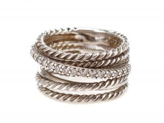 Appraisal: David Yurman Sterling Diamond Cable Motif Ring David Yurman American