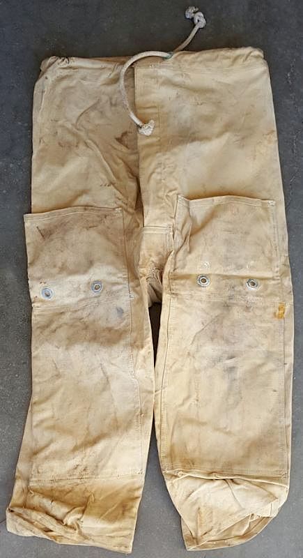 Appraisal: Canvas chafing pants used with Mark V Item B Nice