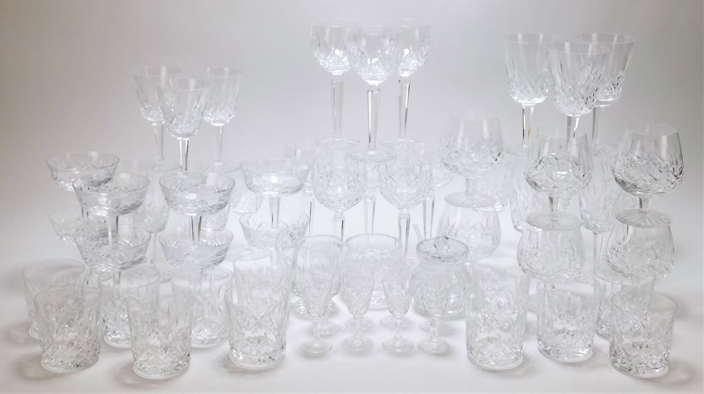 Appraisal: PC WATERFORD LISMORE CUT CRYSTAL STEMWARE Ireland th CenturyIncludes eight