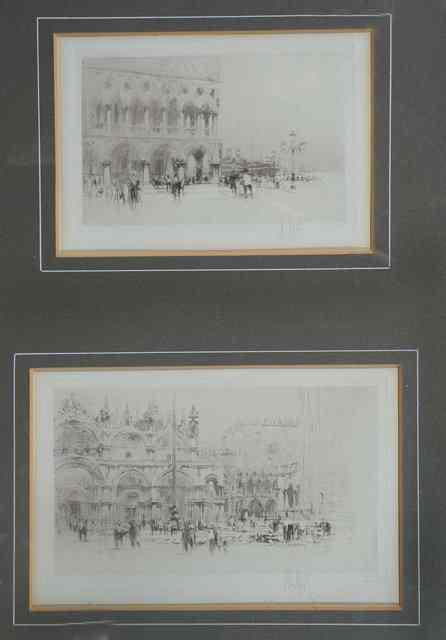 Appraisal: William Walcot - San Marco Venice etching and drypoint signed