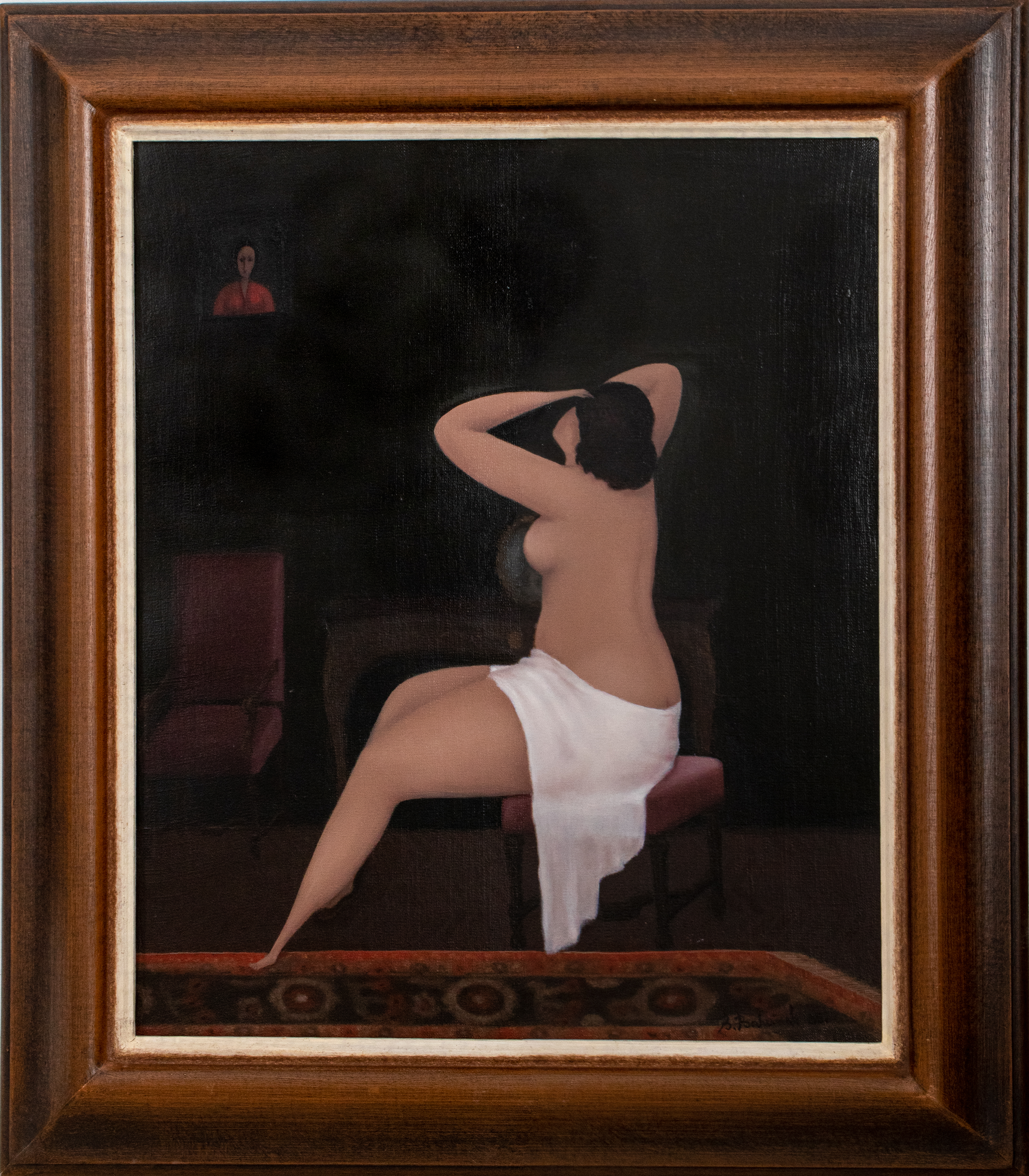 Appraisal: BRANKO BAHUNEK WOMAN BATHING OIL ON CANVAS Branko Bahunek Croatian