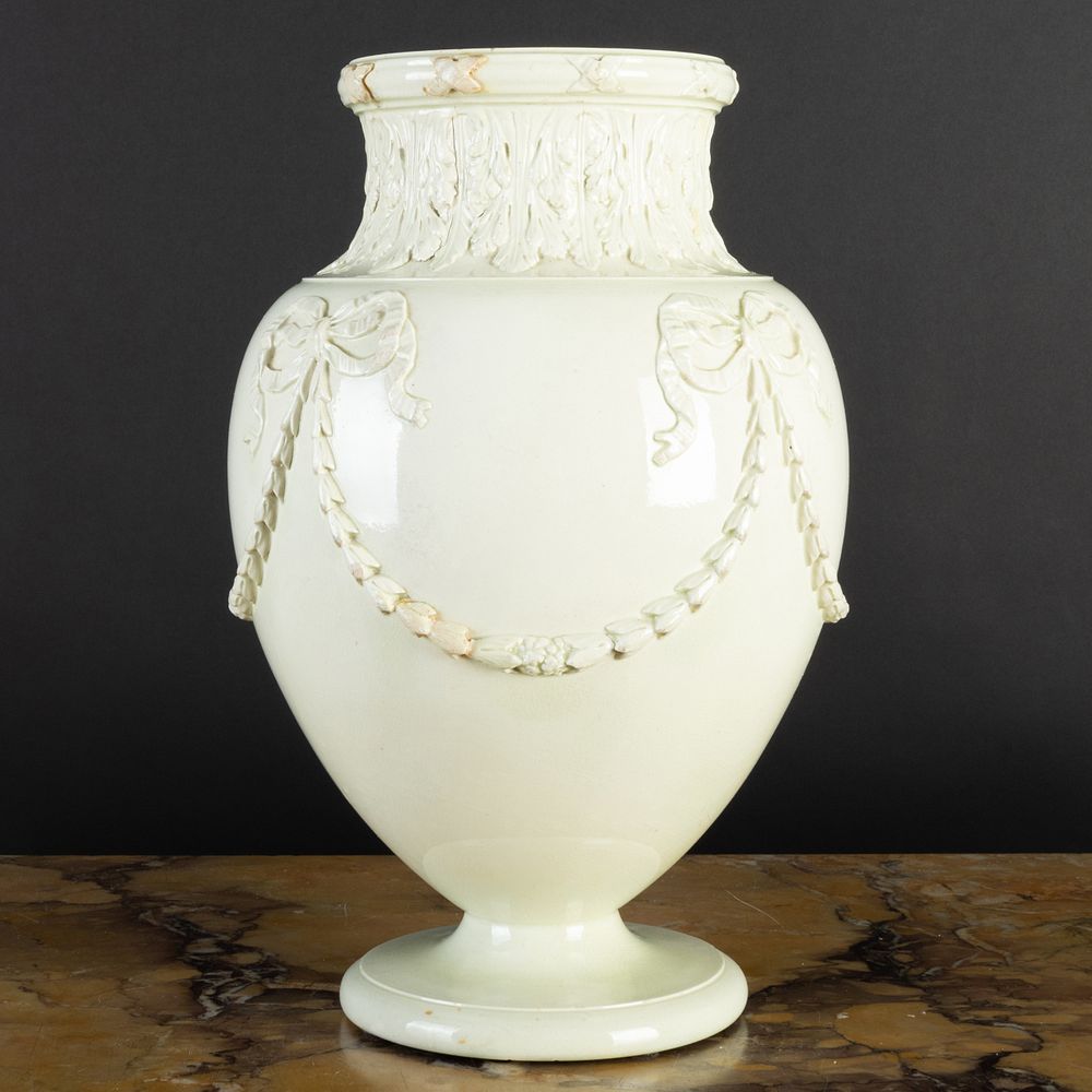 Appraisal: English Creamware Vase Unmarked x in diam The Neoclassicist Niall