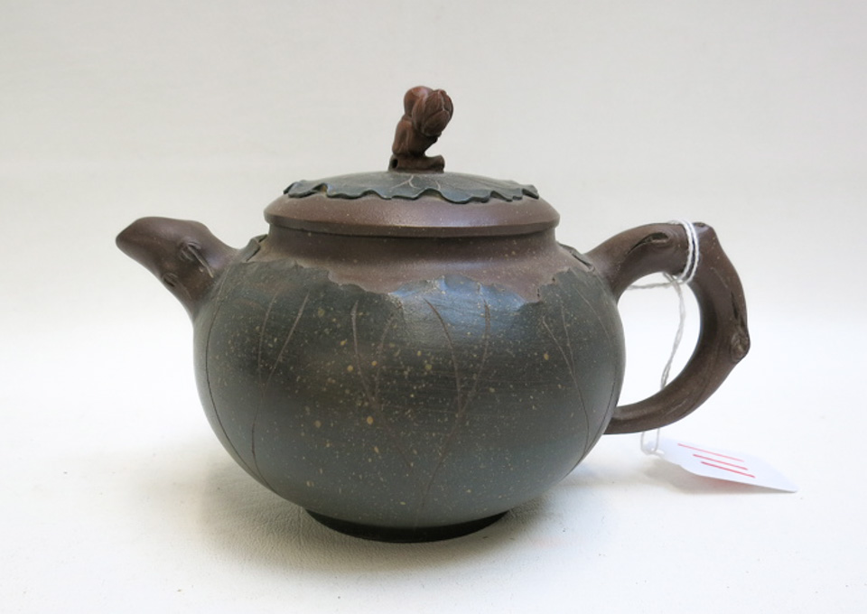 Appraisal: CHINESE ZISHA WARE TEAPOT a small teapot of black and