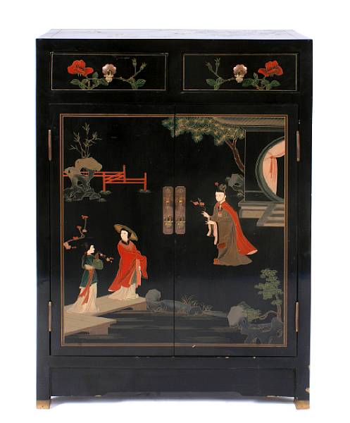 Appraisal: A Chinese lacquered set of drawers height in width in