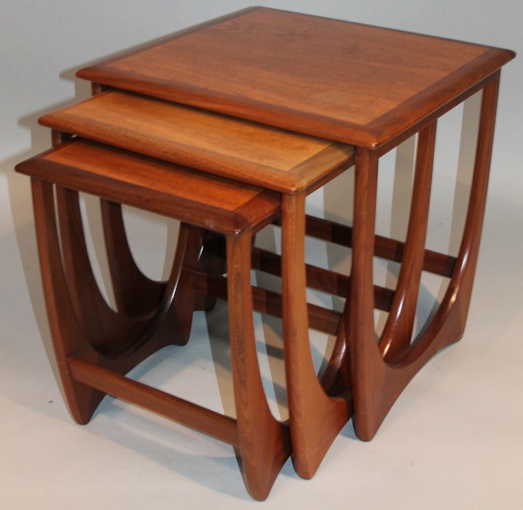 Appraisal: A nest of three G-plan retro teak tables each of