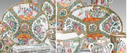 Appraisal: Chinese export porcelain Rose Mandarin charger and tray th century