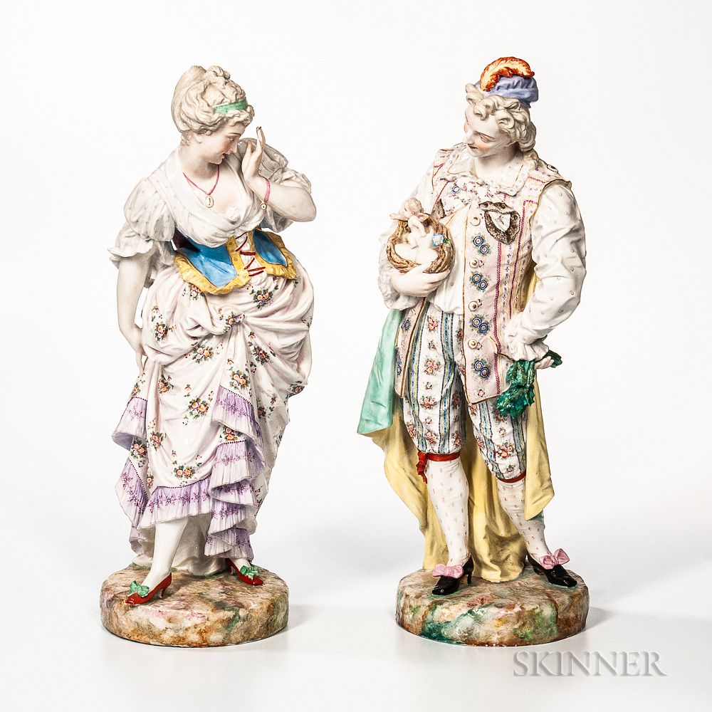 Appraisal: Pair of Porcelain Figures of Lovers Pair of Porcelain Figures