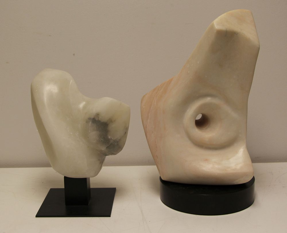 Appraisal: Large Abstract Style Marble Sculptures Aparantly unsigned and from a