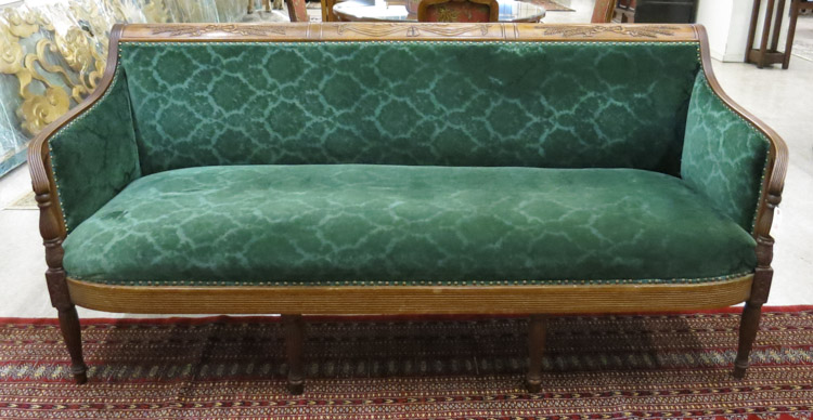 Appraisal: SHERATON STYLE EIGHT-LEG SOFA American late th early th century