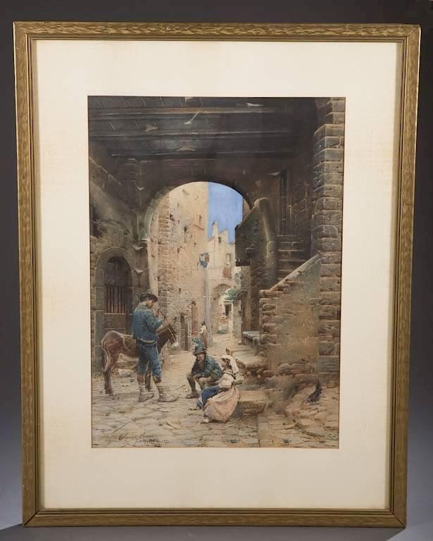 Appraisal: Scipione Simoni Watercolor Simoni Scipione Italy - Genazzano c Watercolor