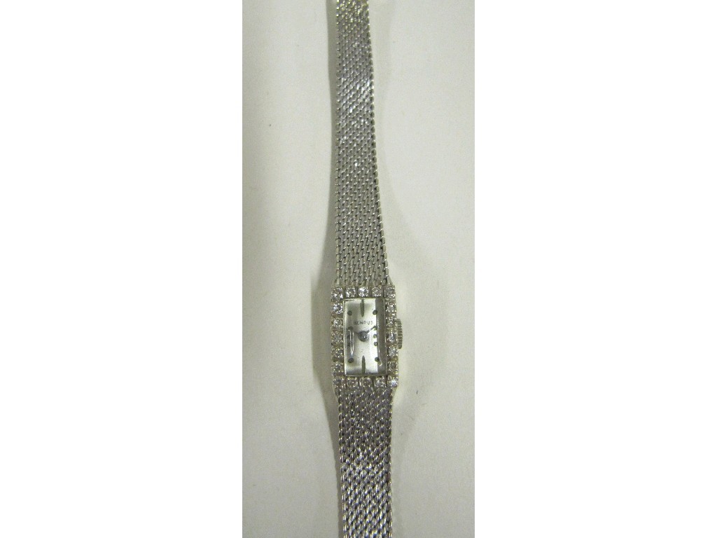 Appraisal: Ladies ct white gold diamond set bracelet watch by Benrus