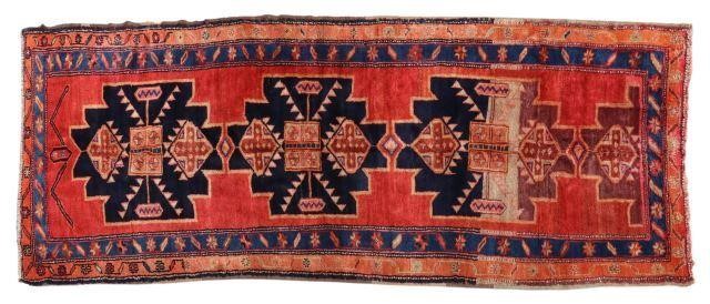 Appraisal: Hand-tied Persian Bijar runner approx ' l ' w