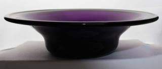 Appraisal: th c free blown bowl w folded rim amethyst glass