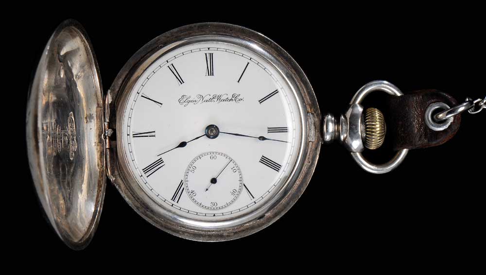 Appraisal: Elgin Lever-Set Railroad Pocket Watch American circa coin silver case