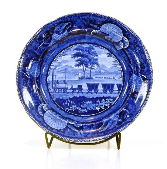 Appraisal: Staffordshire blue transfer-ware plate ''The Baltimore and Ohio Railroad'' Level