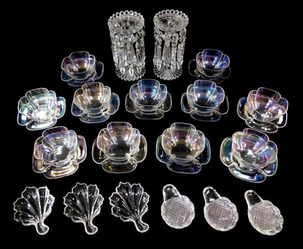 Appraisal: GLASS Thirty clear glass serving pieces late th early th