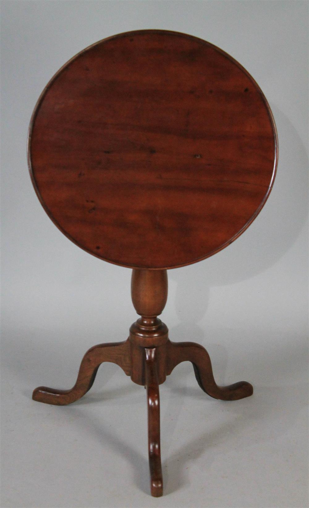 Appraisal: QUEEN ANNE STYLE CHERRYWOOD DISHED TOP CANDLESTAND having a hinged