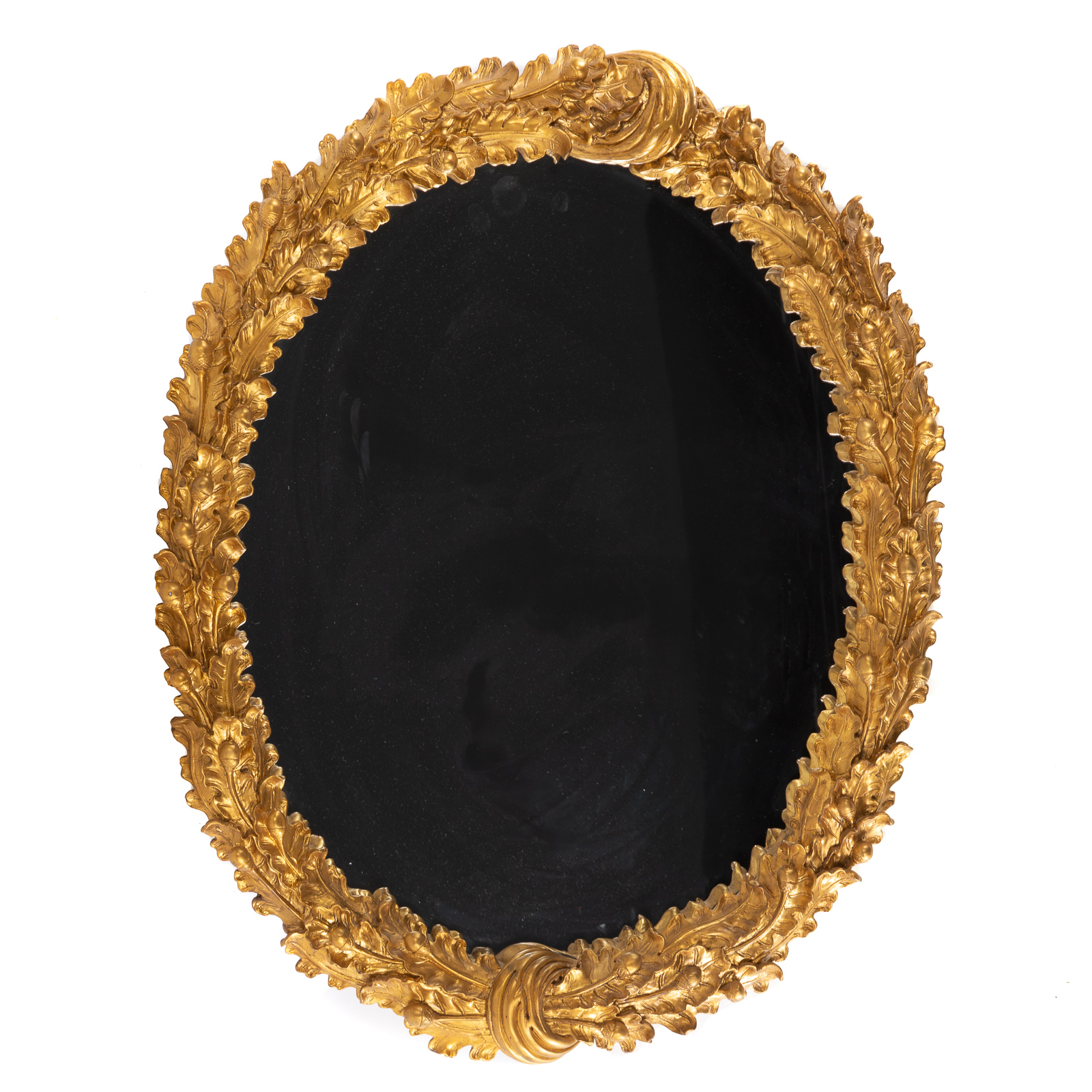 Appraisal: CONTEMPORARY OVAL GILTWOOD MIRROR th century gilt and gesso mirror