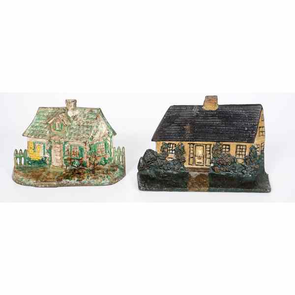 Appraisal: Cast Iron Cottage Doorstops American a Cape Cod cast iron