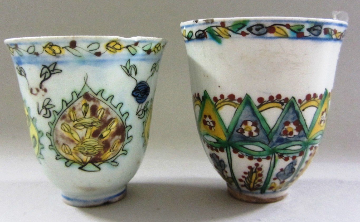 Appraisal: Two Kutahya earthenware cups second half th early th century