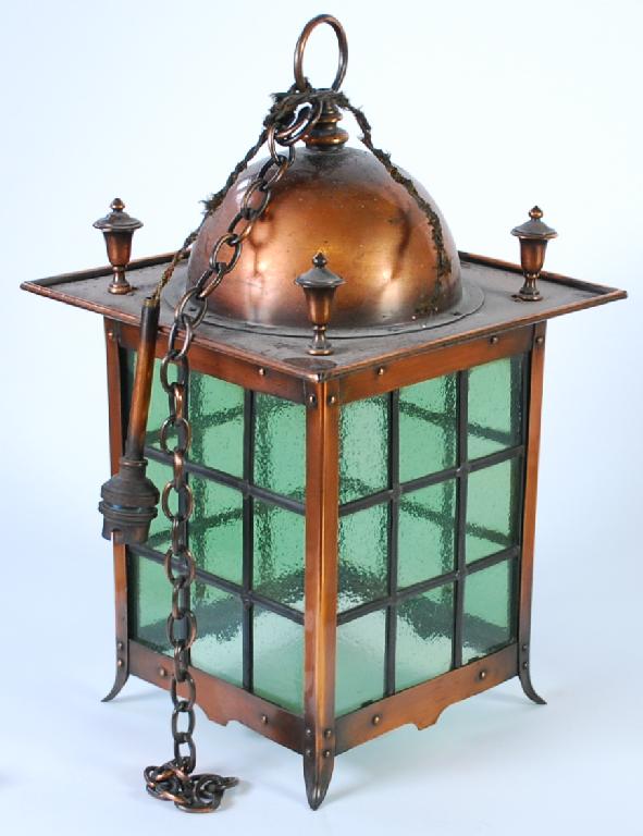 Appraisal: GOOD EARLY TWENTIETH CENTURY ARTS AND CRAFTS COPPER PENDANT LIGHT