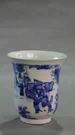 Appraisal: A Chinese blue and white vase possibly Qing with flared