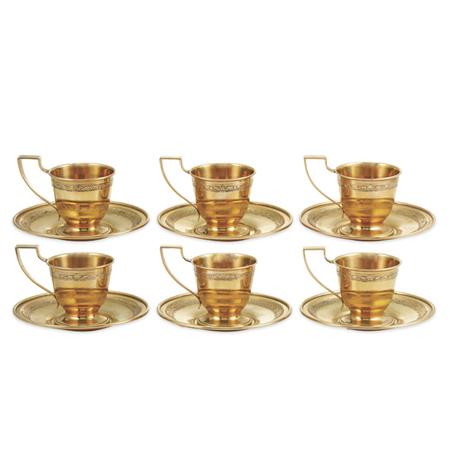 Appraisal: Gold Demi-Tasse Liners and Sauces Black Starr Frost Estimate -