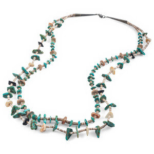 Appraisal: Pueblo Double-strand Necklace third quarter th century strung with spiny