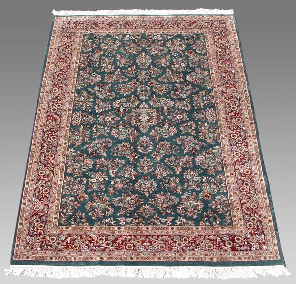 Appraisal: GREEN KASHAN TABRIS ORIENTAL CARPET Approx ' '' x '