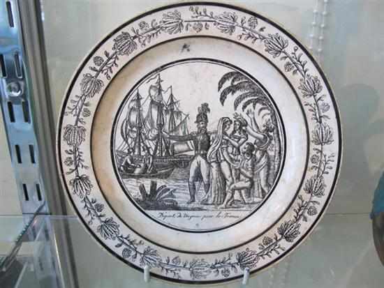 Appraisal: TH CENTURY TRANSFER PRINTED CHINA PLATE 'DEPART DE VIRGINIE POUR