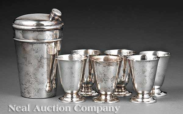 Appraisal: Six Fisher Sterling Silver Cocktail Coupes together with a Gorham