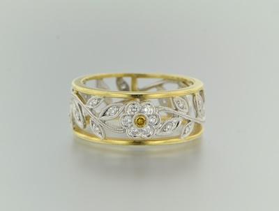 Appraisal: An Open Design Diamond Ring k white and yellow gold