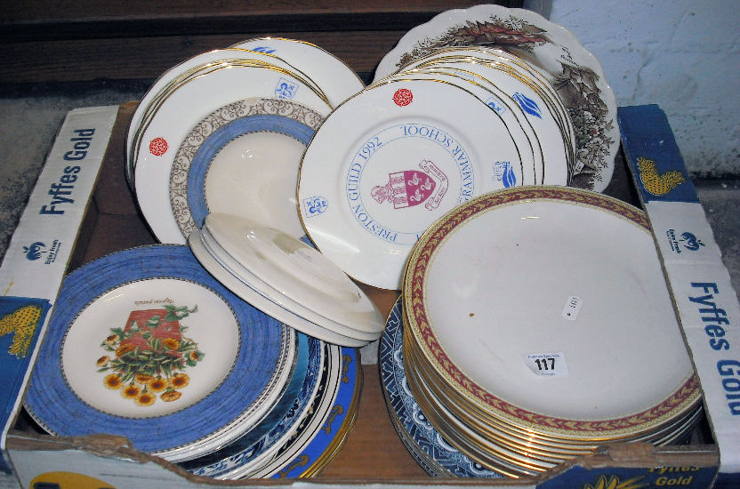 Appraisal: Tray of Various Plates to include Wedgwood Ralph Lauren empire