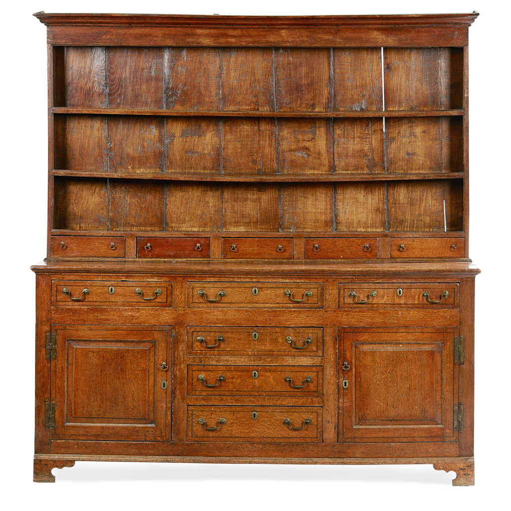 Appraisal: GEORGE III OAK DRESSER TH CENTURY the moulded cornice above