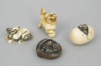 Appraisal: A Lot of Carved Netsuke A lot of netsuke consisting