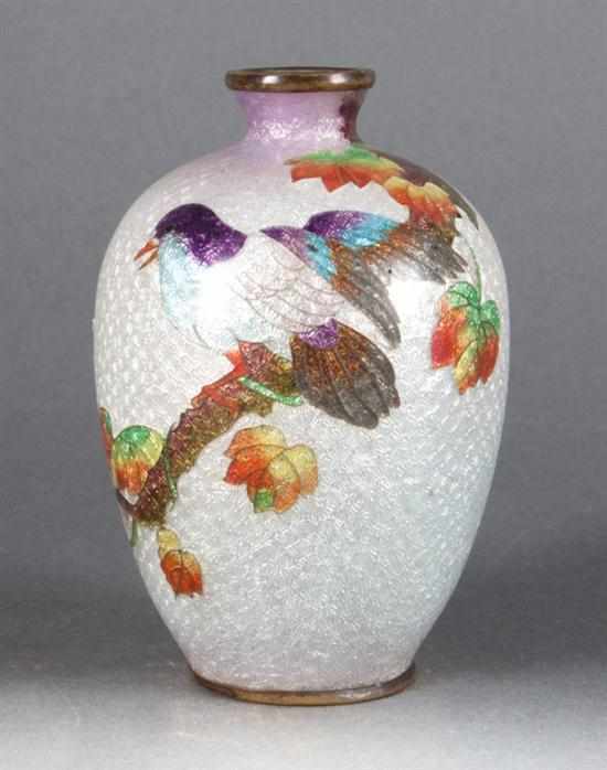 Appraisal: Japanese ginbari cloisonne vase possibly Yamanaka Co first quarter- th