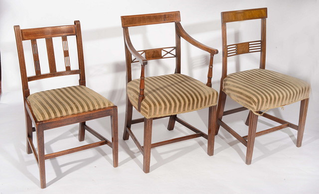 Appraisal: A HARLEQUIN SET OF TEN EARLY TH CENTURY DINING CHAIRS