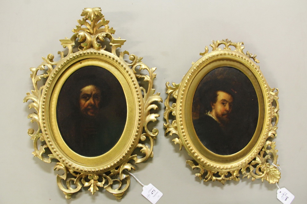 Appraisal: PAIR OF PORTRAITS - Grand Tour Era copies of Self-Portraits