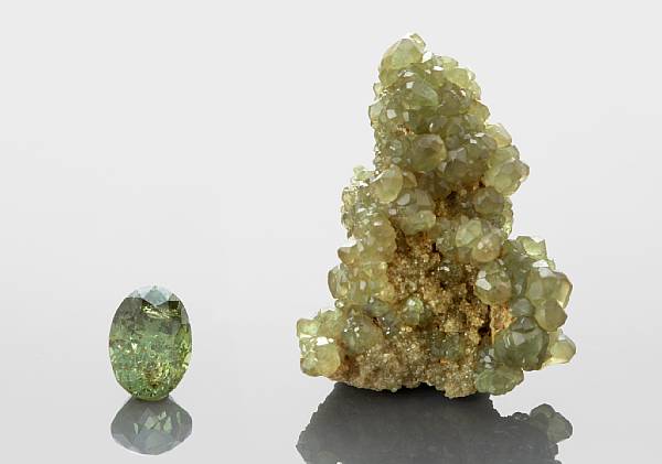 Appraisal: Demantoid Garnet Rough and Cut Ambanja Dist Diana Region Antsiranana