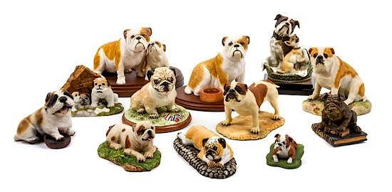 Appraisal: A Group of Twelve Ceramic Bulldog Figures Width of widest