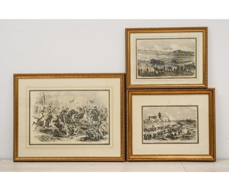 Appraisal: Three framed and matted Civil War prints The War in