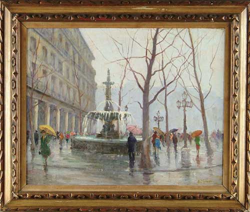 Appraisal: ARTHUR CLIFTON GOODWIN American - BOSTON FOUNTAIN Large oil on