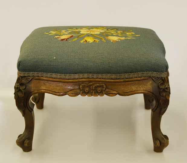 Appraisal: French Carved and Stained Beechwood Footstool first quarter th century