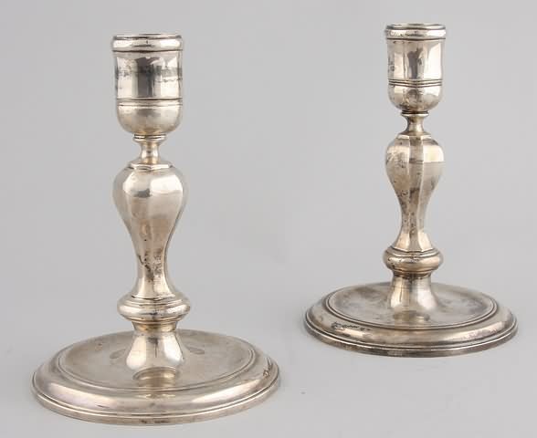 Appraisal: Pair of sterling silver candlesticks marked Tiffany Co Makers Sterling