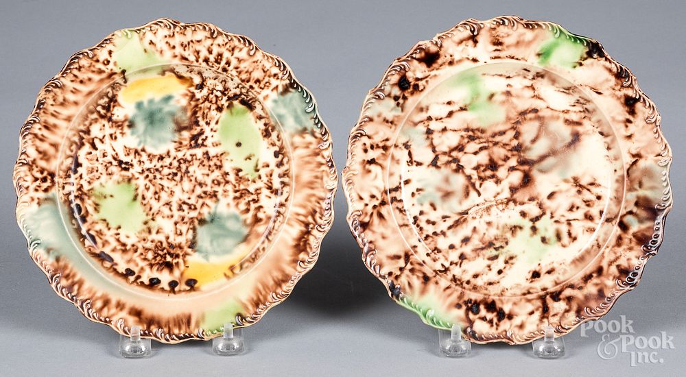 Appraisal: Pair of Whieldon type tortoiseshell glaze plates Pair of Whieldon