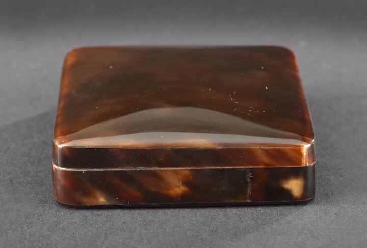 Appraisal: Edwardian Tortoiseshell Pillbox first quarter th century of square form